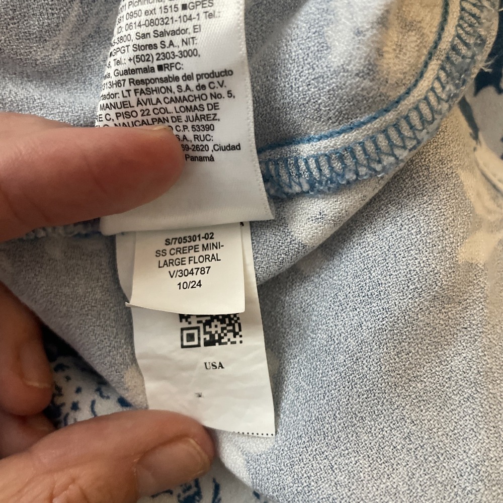 Old Navy Women's Dress Tall Large NWT Floral Blue Short Sleeve Office Sundress - Picture 11 of 11